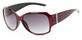 Angle of The Bali Bifocal Reading Sunglasses in Red with Smoke, Women's Square Reading Sunglasses