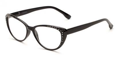 Angle of The Adeline in Black, Women's Cat Eye Reading Glasses