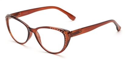 Angle of The Adeline in Brown, Women's Cat Eye Reading Glasses