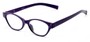 Angle of The Liza in Purple, Women's Oval Reading Glasses