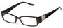 Angle of The Shirley in Black, Women's Rectangle Reading Glasses