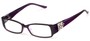 Angle of The Shirley in Purple, Women's Rectangle Reading Glasses