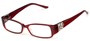 Angle of The Shirley in Red, Women's Rectangle Reading Glasses