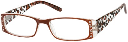 Angle of The Deirdre in Brown, Women's Rectangle Reading Glasses