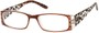 Angle of The Deirdre in Brown, Women's Rectangle Reading Glasses