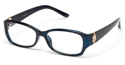 Angle of The Marta in Blue, Women's Rectangle Reading Glasses