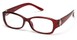 Angle of The Marta in Red, Women's Rectangle Reading Glasses