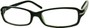 Angle of The Danica in Black/Green, Women's Rectangle Reading Glasses