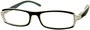 Angle of The Gillian in Black and Clear, Women's Rectangle Reading Glasses