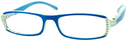 Angle of The Gillian in Blue, Women's Rectangle Reading Glasses