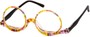 Angle of The Magnolia Makeup Reader in Yellow Multi, Women's Round Reading Glasses