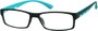 Angle of The Gibson in Black/Blue, Women's and Men's Rectangle Reading Glasses