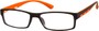 Angle of The Gibson in Black/Orange, Women's and Men's Rectangle Reading Glasses