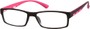 Angle of The Gibson in Black/Pink, Women's and Men's Rectangle Reading Glasses