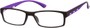 Angle of The Gibson in Black/Purple, Women's and Men's Rectangle Reading Glasses