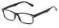 Angle of The Gable in Solid Black, Women's and Men's Rectangle Reading Glasses