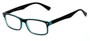 Angle of The Gable in Black/Aqua Blue, Women's and Men's Rectangle Reading Glasses
