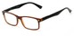 Angle of The Gable in Brown with Black Temples, Women's and Men's Rectangle Reading Glasses