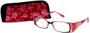 Angle of The Rosette in Red, Women's Rectangle Reading Glasses