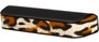 Angle of Animal Print Reading Glasses Case #1003 in Black/Brown Leopard, Women's and Men's  