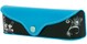 Angle of Colorblock Floral Reading Glasses Case #1011 in Blue/Black, Women's and Men's  
