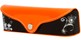 Angle of Colorblock Floral Reading Glasses Case #1011 in Orange/Black, Women's and Men's  