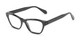 Angle of The Reba Customizable Reader in Black, Women's Cat Eye Reading Glasses