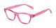 Angle of The Reba Customizable Reader in Pink, Women's Cat Eye Reading Glasses