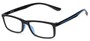 Angle of Rockville by felix + iris in Black + Cobalt, Women's and Men's Rectangle Reading Glasses