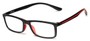 Angle of Rockville by felix + iris in Black + Red Apple, Women's and Men's Rectangle Reading Glasses