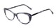 Angle of The Rothschild Signature Reader in Dark Blue, Women's Cat Eye Reading Glasses