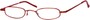 Angle of The Calvin in Red, Women's and Men's Rectangle Reading Glasses