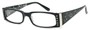 Angle of The Audrey in Black, Women's Rectangle Reading Glasses