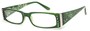 Angle of The Audrey in Green, Women's Rectangle Reading Glasses