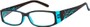 Angle of The Camille in Aqua Blue, Women's Rectangle Reading Glasses