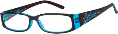 Angle of The Camille in Medium Blue, Women's Rectangle Reading Glasses