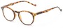 Angle of The Costello Unmagnified Computer Glasses in Yellow Tortoise, Women's and Men's Round Reading Glasses