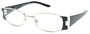 Angle of The Capri in Black and White, Women's Rectangle Reading Glasses