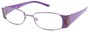 Angle of The Capri in Purple and Red, Women's Rectangle Reading Glasses