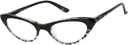 Angle of The Allie in Black Leopard, Women's Cat Eye Reading Glasses