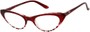 Angle of The Allie in Red Leopard, Women's Cat Eye Reading Glasses