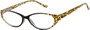 Angle of The Celia in Black/Brown Leopard, Women's Cat Eye Reading Glasses
