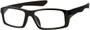 Angle of The Rhode Island in Black, Women's and Men's Square Reading Glasses