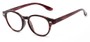 Angle of The Hayworth in Red Stripe, Women's and Men's Round Reading Glasses