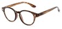 Angle of The Hayworth in Brown Stripe, Women's and Men's Round Reading Glasses