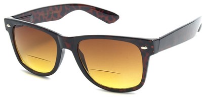 Angle of The Auto Bifocal Driving Reader in Tortoise, Women's and Men's Retro Square Reading Sunglasses