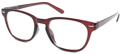 Angle of The Columbus Bifocal in Red, Women's and Men's Retro Square Reading Glasses