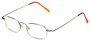 Angle of The Sheldon Customizable Reader in Gold, Women's and Men's Rectangle Reading Glasses