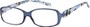 Angle of The Kendra Flexible Reader in Blue, Women's Rectangle Reading Glasses