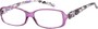 Angle of The Kendra Flexible Reader in Purple, Women's Rectangle Reading Glasses